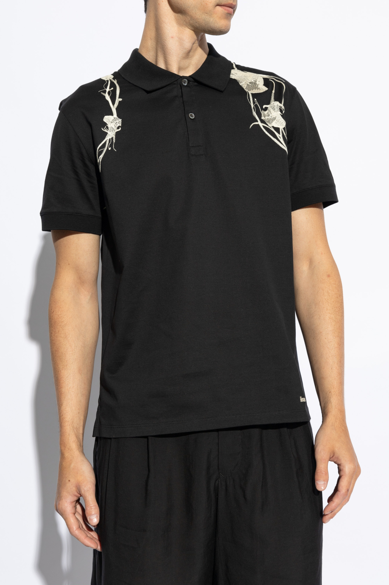 Black Half Zip Polo Shirt Alexander McQueen